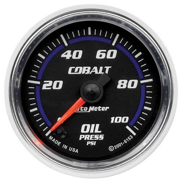 2-1/16" OIL PRESSURE, 0-100 PSI, COBALT